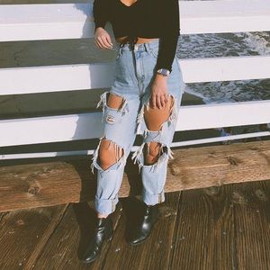 Distressed Urban Outfitters Mom Jeans